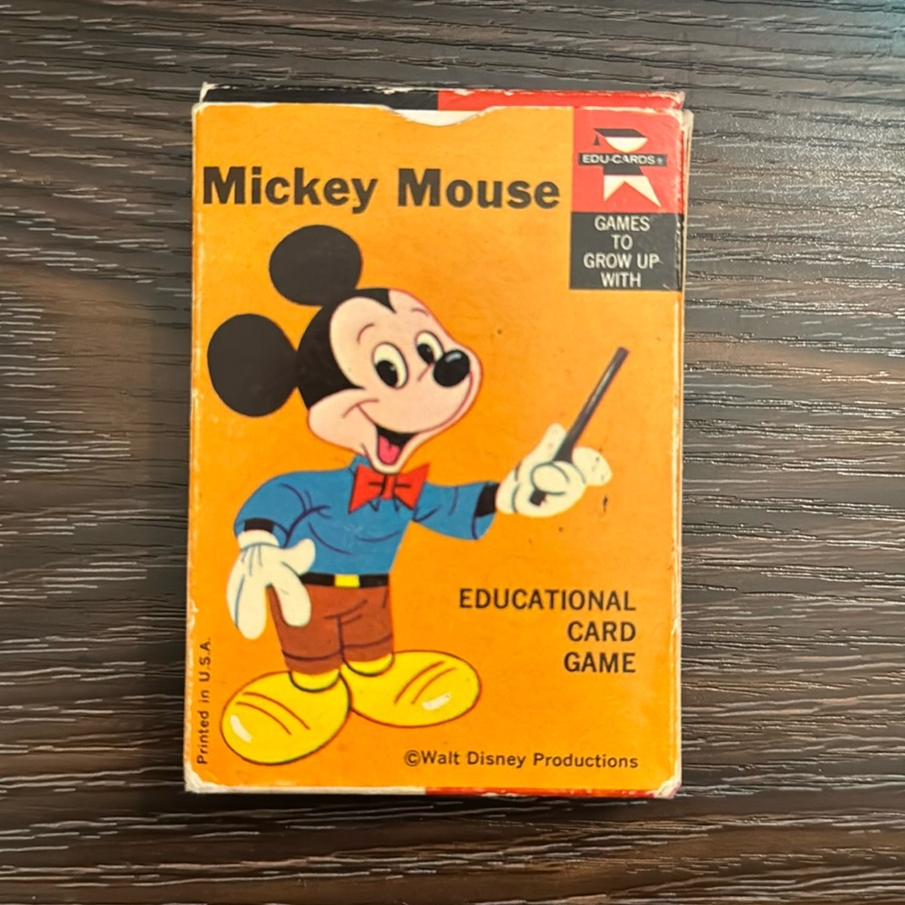 Vintage Mickey Mouse educational numbers card game